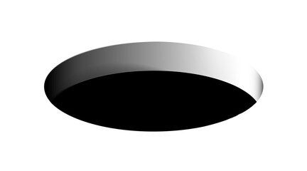 Black round hole mockup. Isolated realistic transparent template, for location on any image. Clean design. Png - obrazy, fototapety, plakaty