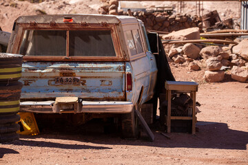 Abandoned Station Wagon in Desert