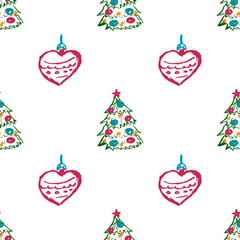 Seamless pattern. Children's drawings with wax crayons