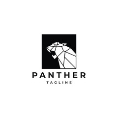 Panther geometric logo icon design template