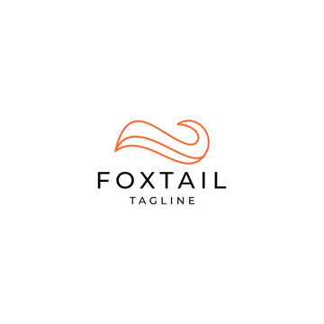 Fox tail logo design vector template