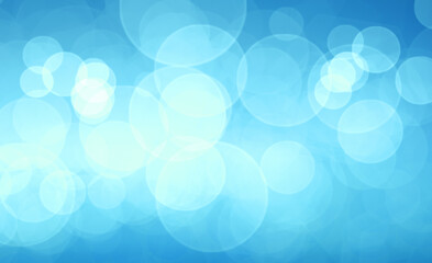 Nice blue background with strong light round bokeh effect. Spring or summer abstract computer graphic.