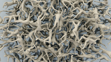 3d render. Abstract brain clones background