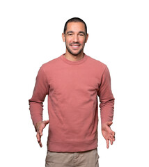 Obraz premium Amazed young man looking up gesture