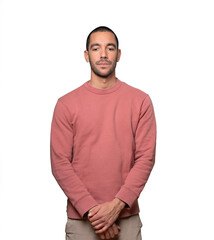 Fototapeta premium Concerned young man posing against background