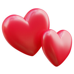 3D heart,  valentine's day, 3D rendering illustration