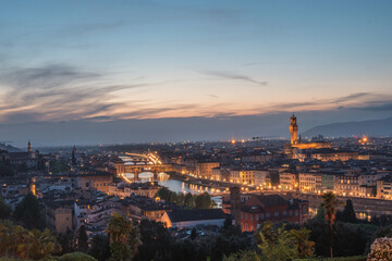 Fototapeta na wymiar panorama at sunset in Firenze