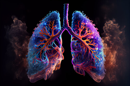 PULMONES LLENOS DE HUMO. ILUSTRACION. IA GENERATIVA. COLOR. HORIZONTAL.