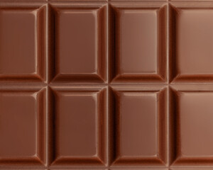Dark Milk chocolate bar as a background. Flat lay, top view. Sweet chocolate food Pattern.