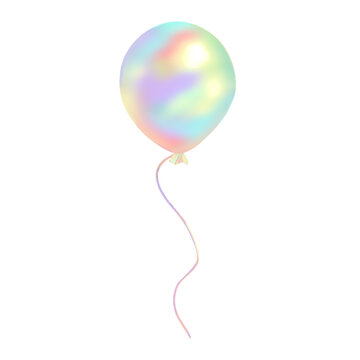 Gel balloon, abstract minimalist liquid gradient. Neon colored unicorns. Hand-drawn raster illustration. Holiday design. 