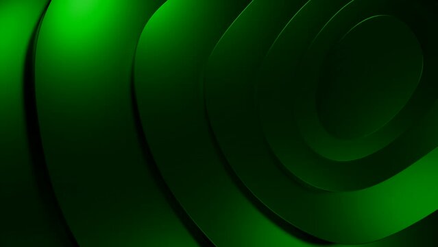 Green and turquoise background. Design. Circled ovals in ud format rotating in a circle.