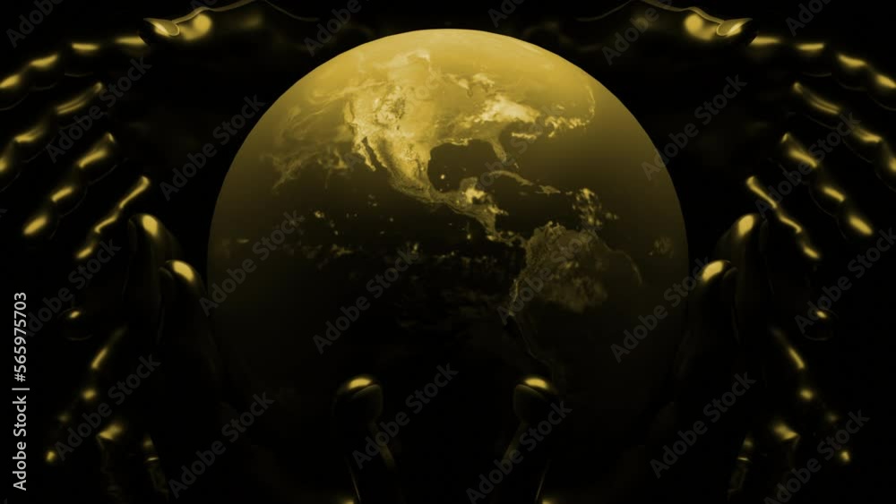 Poster black background with green and yellow patterns. design. the illuminated planet earth made in abstra