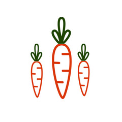 Carrot icon vector logo design template