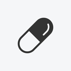 Medicine pills graphic icon. Capsule sign isolated on white background. symbol medicine. vector illustration. Symbol for your web site design, logo, app, UI. Vector illustration, EPS