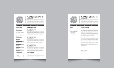 Minimalist Creative Resume CV Template Black and White Design Now