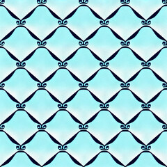 Fototapeta premium Seamless Mediterranean pattern. Generative AI