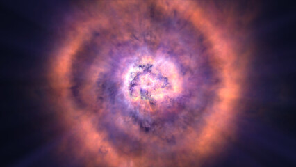 Fototapeta premium fire ball explosion in space