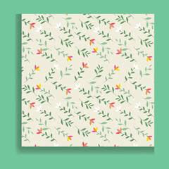 Fototapeta na wymiar Seamless floral pattern with Beautiful flowers and leaves.vector Illustration.