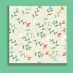 Seamless pattern with Beautiful flowers and leaves. vector.