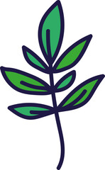 branch with leafs nature ecology icon