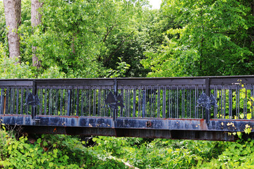 nature park footbridge bridge river pedestrian walking hike trail walk leisure