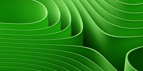 Close up of modern abstract wave or curve shaped bend green paper sheets background, eco or environment background template © Shawn Hempel