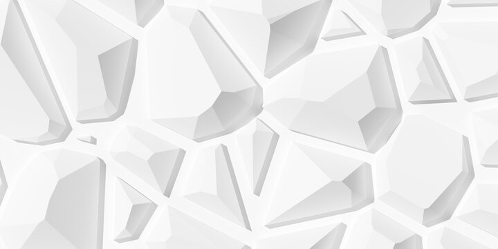 Random shifted white polygon geometrical prism objects background wallpaper banner
