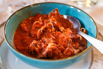 Stewed baby octopus