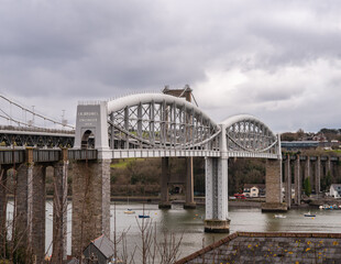 Royal Albert Bridge connecting the mainline from Devon to Cornwall designed and built by Isambard...