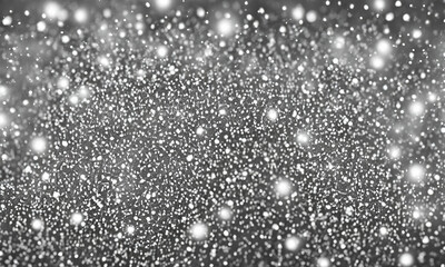 Snow on dark background and blur spots Generative AI