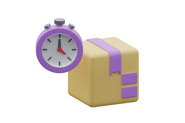 Fast Delivery icon isolated white bacground. 3d rendering