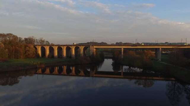 Luftaufnahme Viadukt Stausee Obersee Bielefeld Schildesche Johannisbachtalsperre 