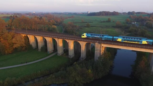 Luftaufnahme Viadukt Stausee Obersee Bielefeld Schildesche Johannisbachtalsperre 