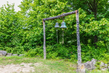 bell tower of a small ancient Georgian church, Georgia 