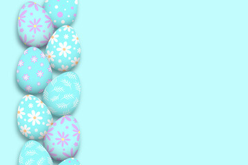 Fototapeta na wymiar Easter eggs on blue background stock illustration