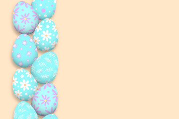 Easter eggs background with copy space