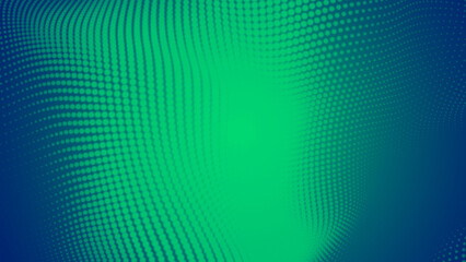 Obraz premium Abstract dot green wave pattern gradient texture technology background.