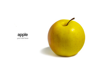 yellow apple on white background