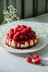 NewYork cheesecake mit Himbeeren