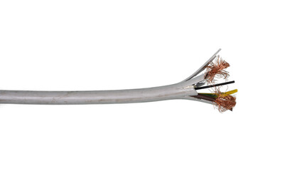 Image of cut electric cable. concept of business , danger and risk