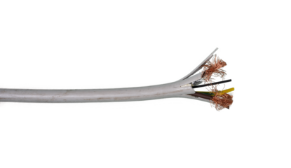 Image of cut electric cable. concept of business , danger and risk