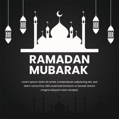 ramadan banner illustration in flat design