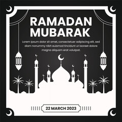 ramadan banner illustration in flat design