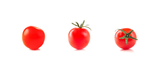 one fresh red tomato isolated on white