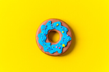 gingerbread on a yellow background. High quality photo place for text