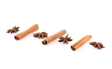 Cinnamon sticks isolated on white background