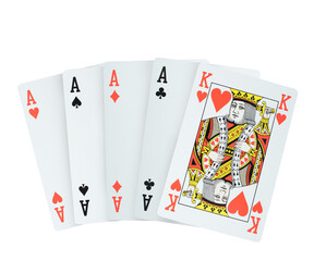 Poker playing cards. gambling and betting concept