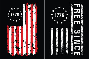 Patriotic 1776 Flag Design