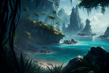 tropical island in the sea