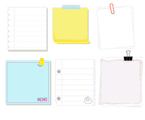 Six notepapers for the office or school.